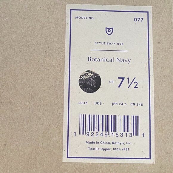 Rothy's Botanical Navy Bow Point - Size 7.5 - Picture 5 of 5